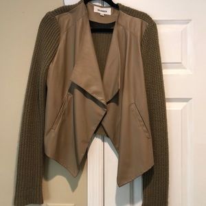Sweater/leather jacket